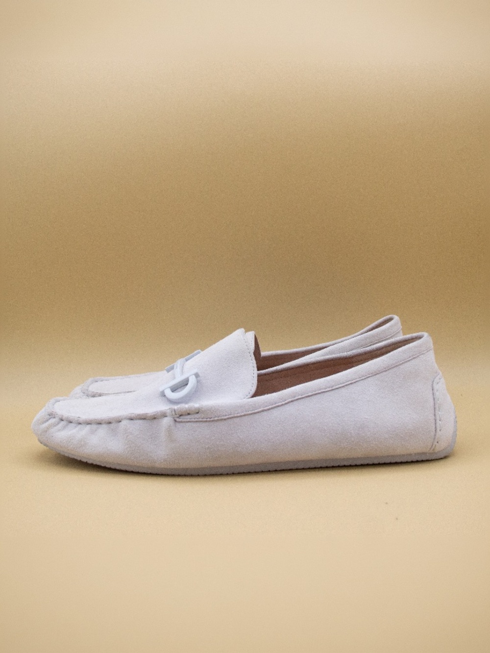 Cole Haan Tully Driver Light Gray Suede Loafer Shoes W26054 Women's Size 9 B